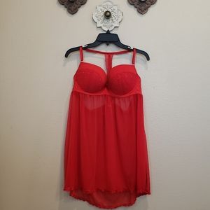 Red nightie lingerie 2X